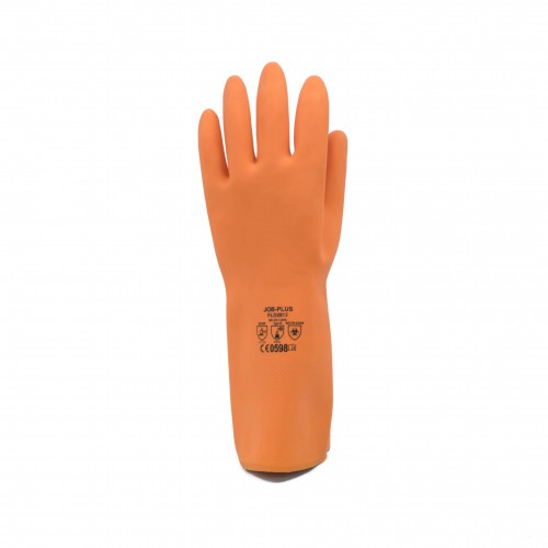 FLO2812 Orange Heavy Duty Industrial Rubber Gloves 28 mil Thick 12" Long