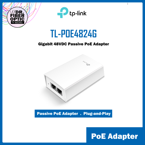 TL-POE4824G Gigabit 48VDC Passive PoE Adapter