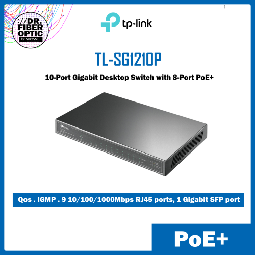 TP-Link TL-SG1210P 10-Port Gigabit Desktop Switch with 8-Port PoE+