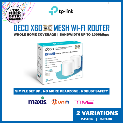 TP-LINK Deco X60 - AX3000 Whole Home Mesh Wi-Fi 6 System (2-pack)