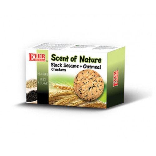 Hi-Fibre Black Sesame + Oatmeal Crackers