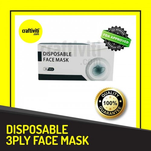 CRAFTIVITI 3 Ply Disposable Face Mask (FDA Approved)