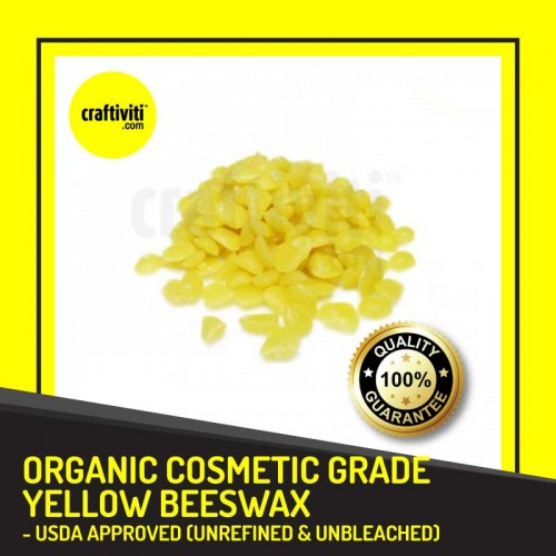 CRAFTIVITI - Organic Cosmetic grade Beeswax - Organic Yellow Beeswax - 100g
